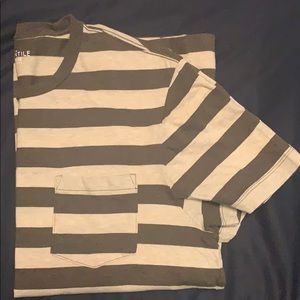 JCrew crewneck stripe pocket tee